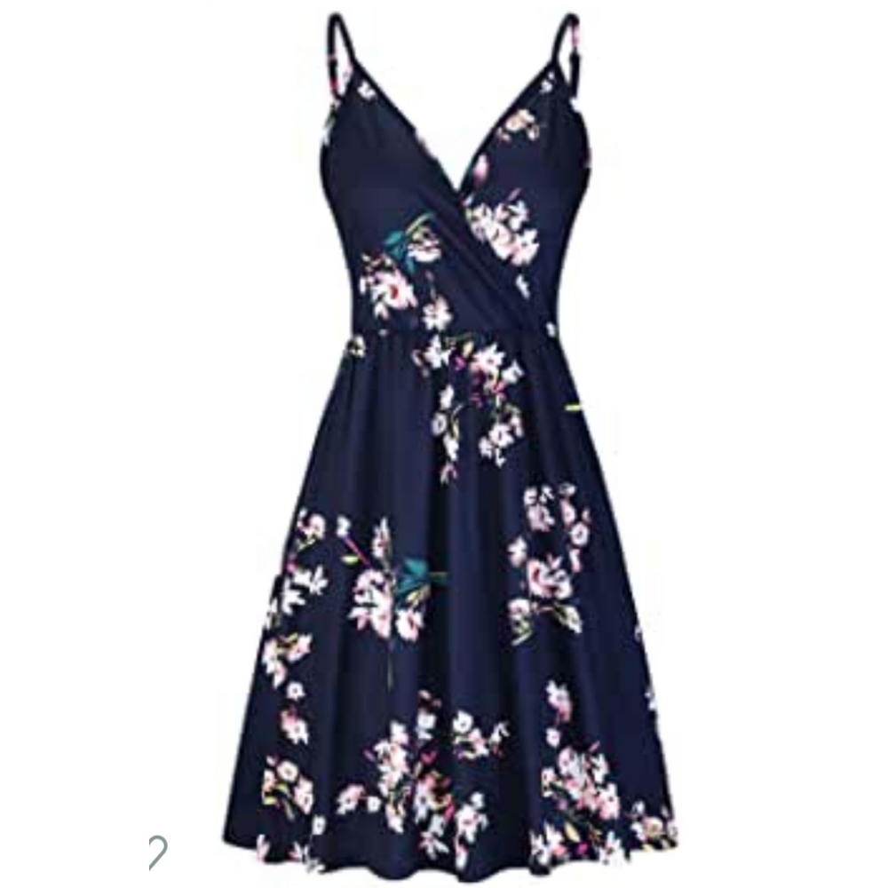 V-neck Floral Swing Dress